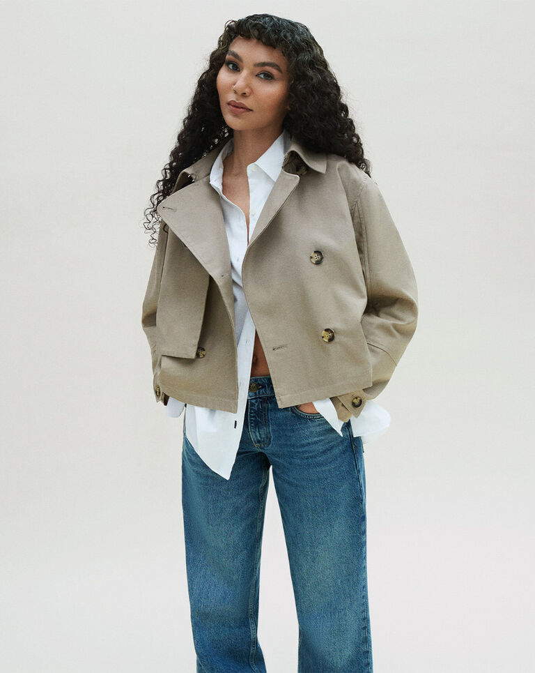 Cropped&nbsp;Trench&nbsp;Coat