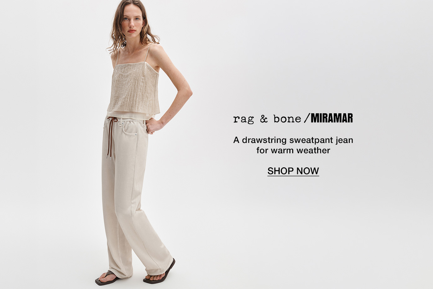 rag & bone Miramar. A drawstring sweatpant jean for warm weather