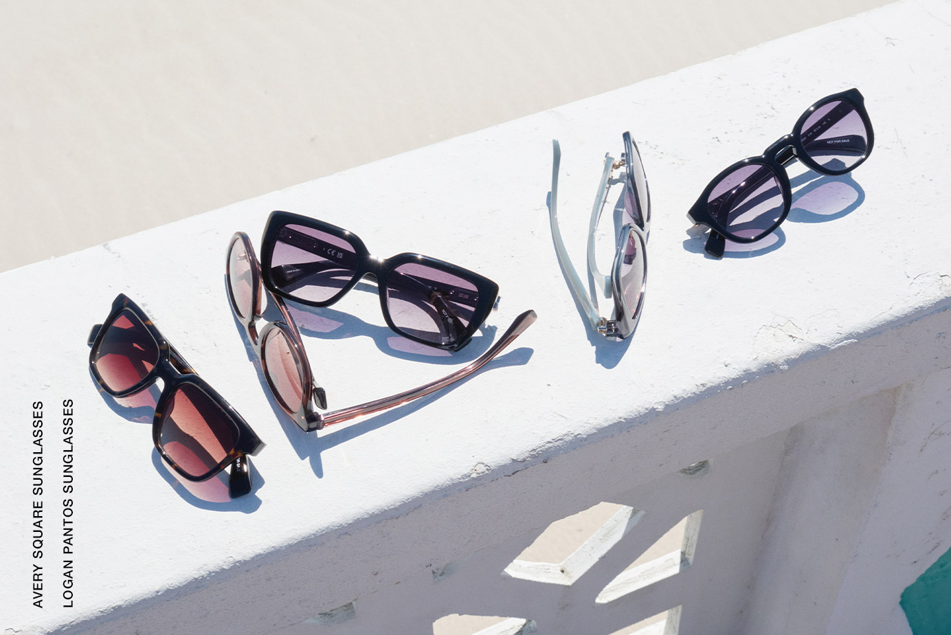 AVERY SQUARE SUNGLASSES. LOGAN PANTOS SUNGLASSES