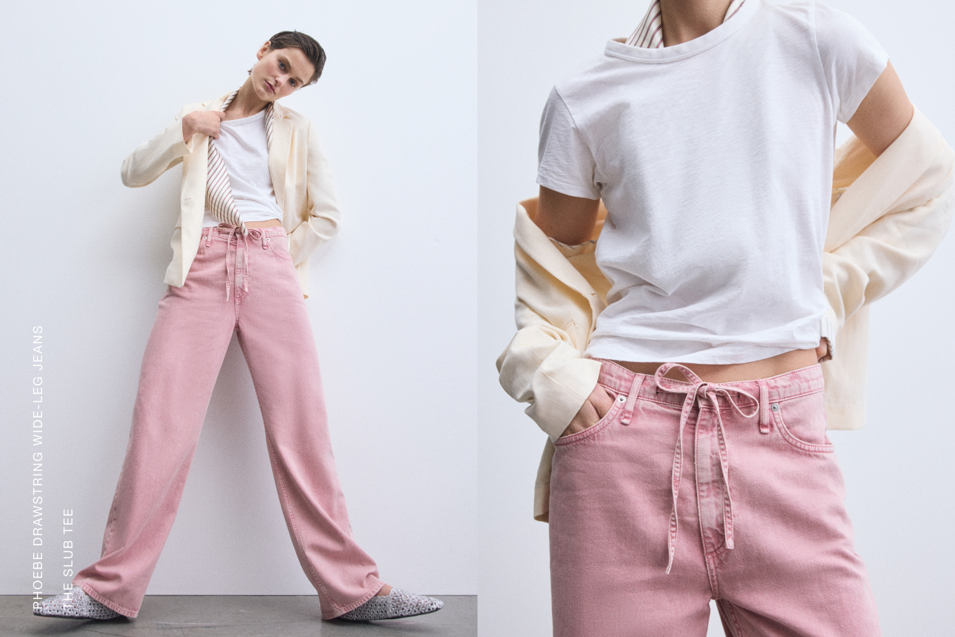 Phoebe Drawstring Wide-Leg Jeans