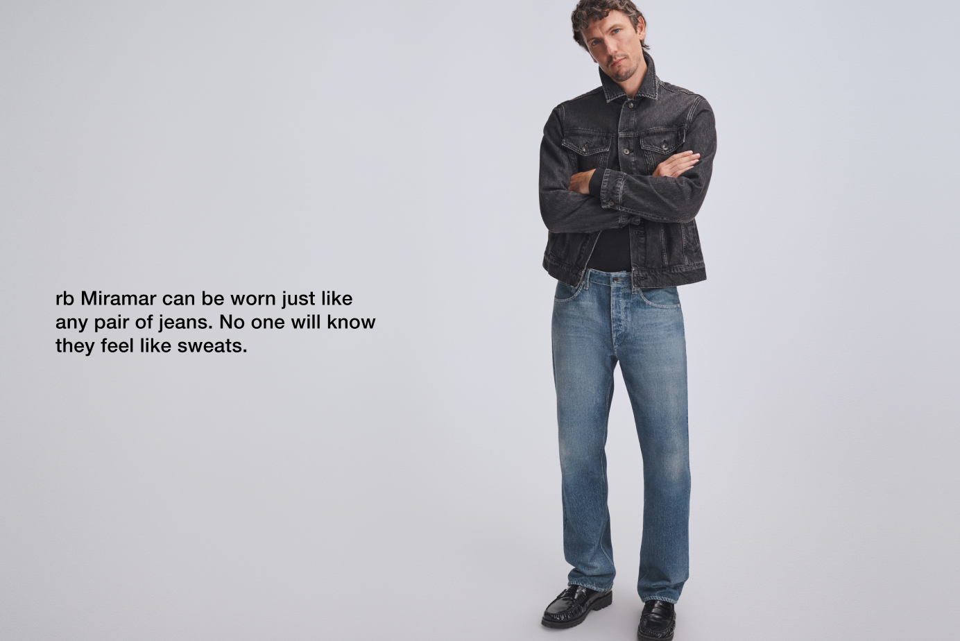 Cotton Terry. Looks like denim. Softer than sweats.