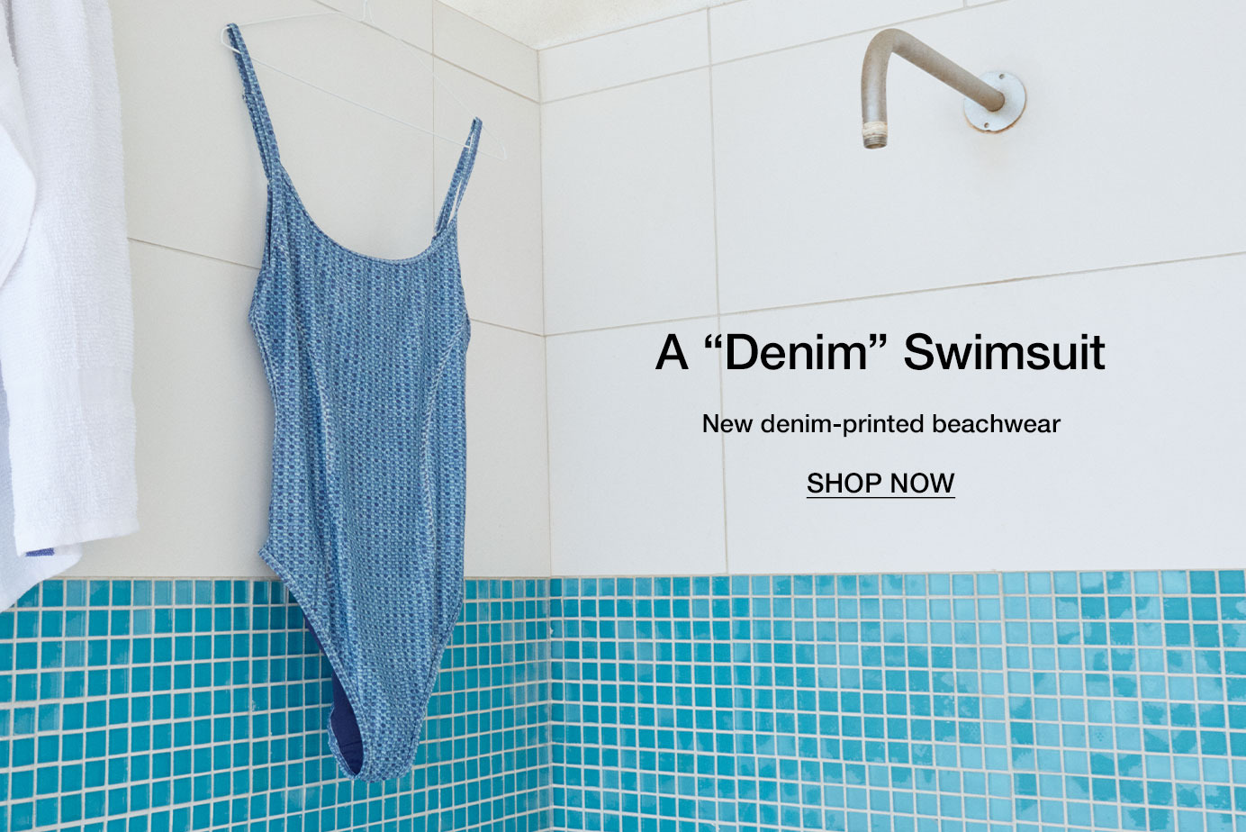 New denim-printed beachwear